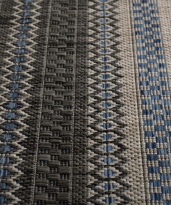 Tappeto da balcone a righe - Coastal Path Nero/Blu - close up