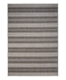 Tappeto da esterno a righe - Coastal Path Nero/Blu - overzicht, thumbnail