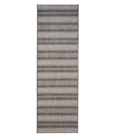 Tappeto da balcone a righe - Coastal Path Nero/Blu - overzicht, thumbnail