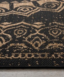 Tappeto da esterno Boho - Coastal Hammock Nero/Beige - close up, thumbnail