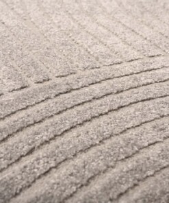 Tappeto stile scandinavo rotondo - Contour Curve Grigio - close up
