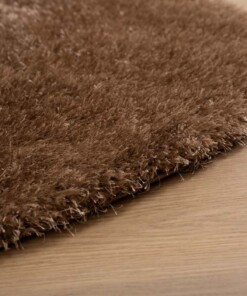 Tappeto rotondo a pelo lungo - Posh Velours Marrone - close up
