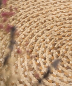 Tappeto rotondo in juta intrecciato - Bianco/Naturale - close up, thumbnail Tappeto rotondo in juta intrecciato - Bianco/Naturale - close up, thumbnail