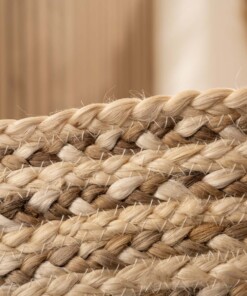 Tappeto rotondo in juta intrecciato - Bianco/Naturale - close up, thumbnail Tappeto rotondo in juta intrecciato - Bianco/Naturale - close up, thumbnail
