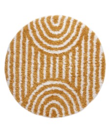 Tappeto stile scandinavo rotondo - Cozy Arch Giallo curry - overzicht, thumbnail