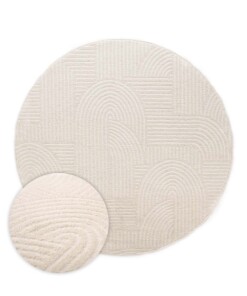 Tappeto stile scandinavo rotondo - Contour Bend Crema - overzicht