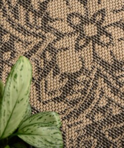 Tappeto da esterno quadrato Sunny Oriental - Beige/Nero - close up, thumbnail