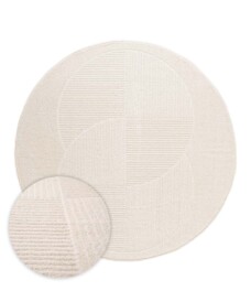 Tappeto stile scandinavo rotondo - Contour Circle Crema - overzicht, thumbnail