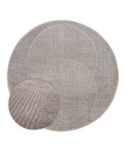 Tappeto stile scandinavo rotondo - Contour Circle Grigio - overzicht