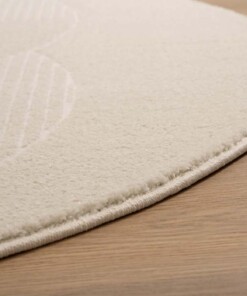 Tappeto stile scandinavo rotondo - Contour Circle Crema - close up, thumbnail