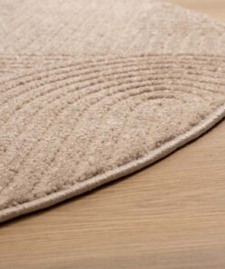 Tappeto stile scandinavo rotondo - Contour Curve Beige - close up, thumbnail Tappeto stile scandinavo rotondo - Contour Curve Beige - close up, thumbnail