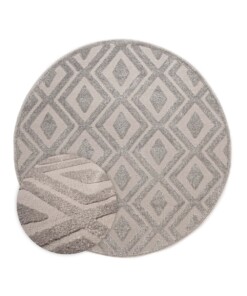 Tappeto stile scandinavo rotondo - Contour Diamond Grigio - overzicht
