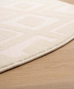 Tappeto stile scandinavo rotondo - Contour Diamond Crema - close up