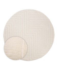 Tappeto stile scandinavo rotondo - Contour Edge Crema - overzicht, thumbnail