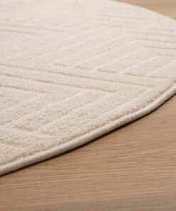 Tappeto stile scandinavo rotondo - Contour Gem Crema - close up, thumbnail