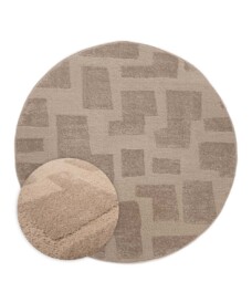 Tappeto stile scandinavo rotondo - Contour Stone Beige - overzicht, thumbnail