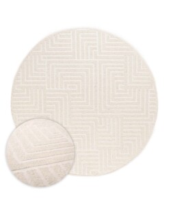 Tappeto stile scandinavo rotondo - Contour Gem Crema - overzicht