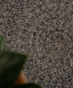 Tappeto rotondo in cotone Joy - Blu - close up, thumbnail