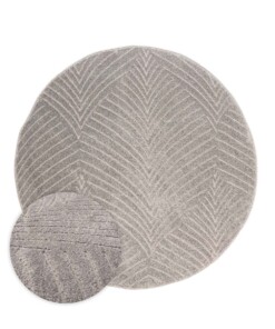 Tappeto stile scandinavo rotondo - Contour Leaf Grigio - overzicht
