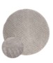 Tappeto stile scandinavo rotondo - Contour Leaf Grigio - overzicht, thumbnail