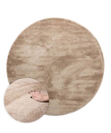 Tappeto rotondo in velluto - Flair Beige - overzicht, thumbnail