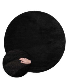 Tappeto rotondo in velluto - Flair Nero - overzicht