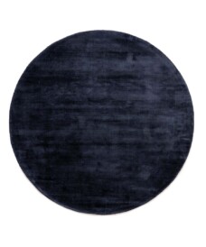 Tappeto rotondo in viscosa - Glamour Blu marino - overzicht, thumbnail