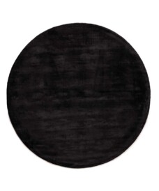 Tappeto rotondo in viscosa - Glamour Nero - overzicht, thumbnail