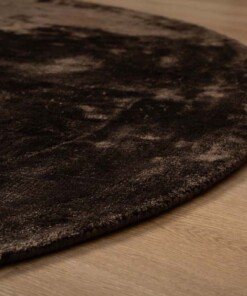 Tappeti ovali in viscosa - Pearl Marrone scuro - close up, thumbnail