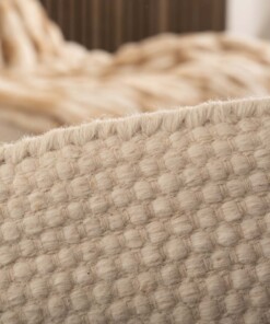 Tappeto rotondo in lana Ulstein - Bianco - close up, thumbnail