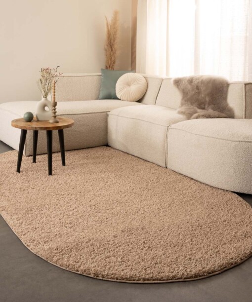 Tappeti ovali a pelo lungo - Shaggy Trend Beige - sfeer