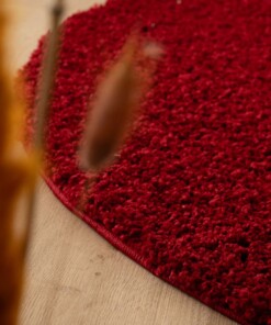 Tappeto rotondo a pelo lungo Shaggy Trend - Rosso - close up, thumbnail