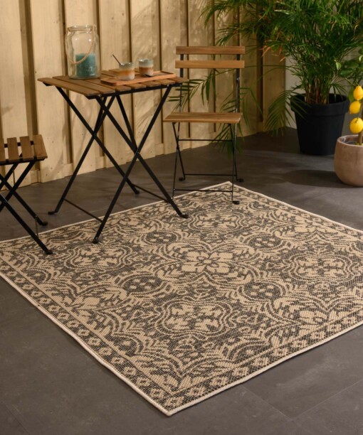 Tappeto da esterno quadrato Sunny Oriental - Grigio - sfeer