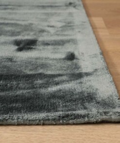 Tappeto quadrato in viscosa - Pearl Blu scuro - close up, thumbnail