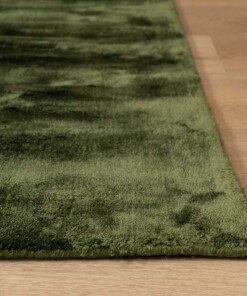 Tappeto quadrato in viscosa - Pearl Verde - close up, thumbnail