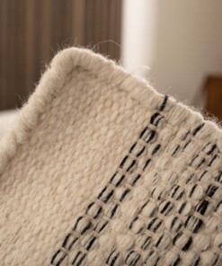 Tappeto in lana Ulstein - Bianco/Nero - close up, thumbnail