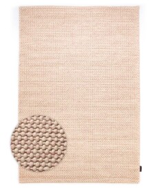 Tappeto in lana - Løkke Crema/Rosa - overzicht, thumbnail