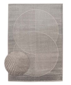 Tappeto stile scandinavo - Contour Circle Grigio - overzicht, thumbnail