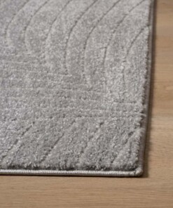 Tappeto stile scandinavo - Contour Leaf Grigio - close up, thumbnail