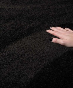Tappeto rotondo in velluto - Flair Nero - close up