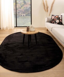 Tappeti ovali in viscosa - Glamour Nero - sfeer