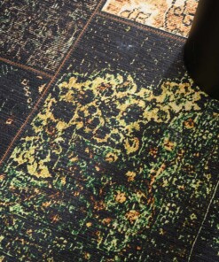 Tappeto patchwork - Fade No.1 Verde oliva - close up, thumbnail Tappeto patchwork - Fade No.1 Verde oliva - close up, thumbnail