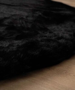 Tappeto rotondo soffice a pelo lungo - Comfy Deluxe Nero