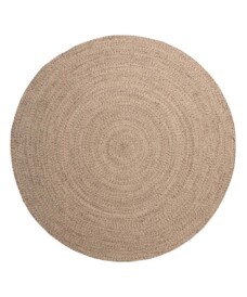 Tappeto rotondo in cotone Joy - Beige/Bianco - overzicht, thumbnail