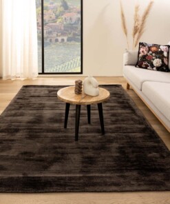 Tappeto in viscosa - Glamour Marrone scuro - sfeer