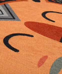 Tappeto per bambini Leone - Smile Terracotta - close up, thumbnail