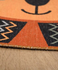 Tappeto per bambini Leone - Smile Terracotta - close up, thumbnail