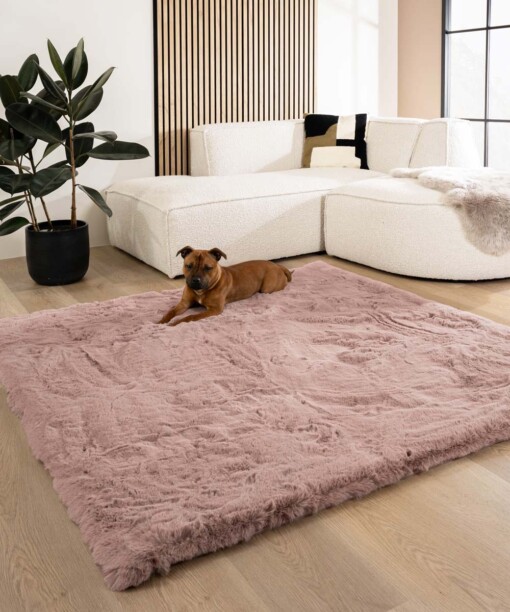 Tappeto soffice quadrato a pelo lungo - Comfy Deluxe Rosa
