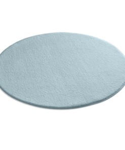 Tappeto rotondo morbido - Lior azzurro (lavabile a 30°C) - overzicht
