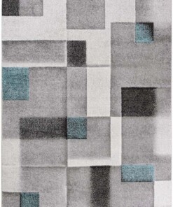 Tappeto moderno - Cleo grigio/blu - overzicht